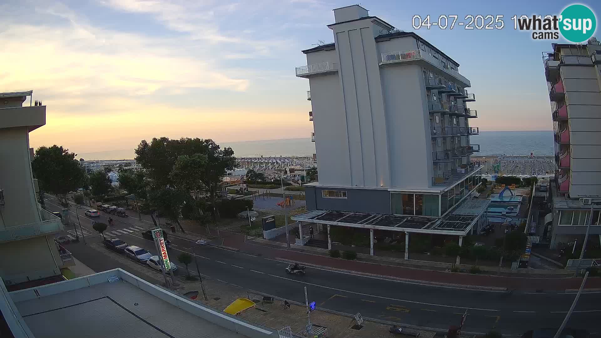 Riccione web kamera plaža i vrtovi La Malfa – plaža Bagni Oreste 115