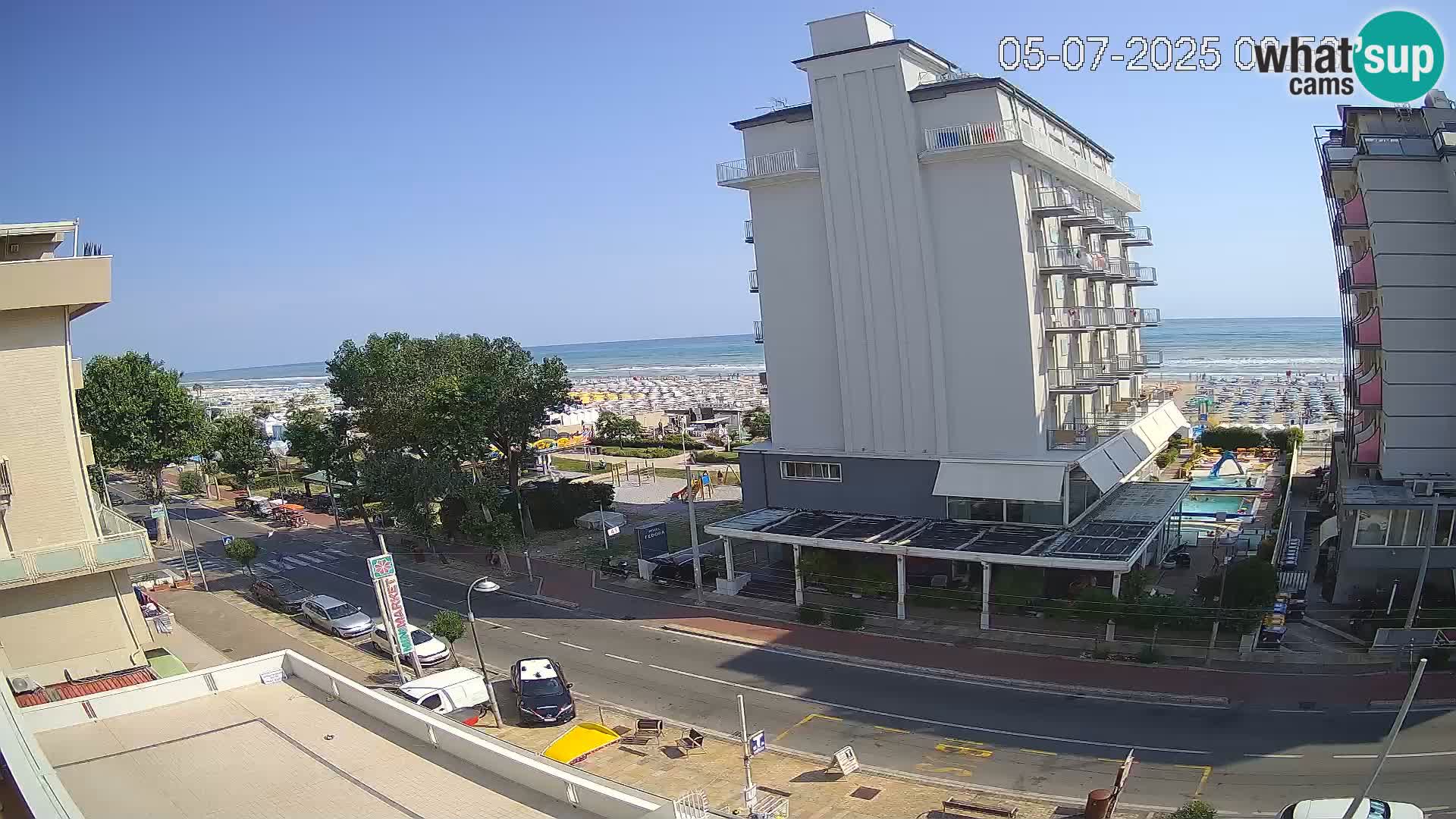 Riccione web kamera plaža i vrtovi La Malfa – plaža Bagni Oreste 115