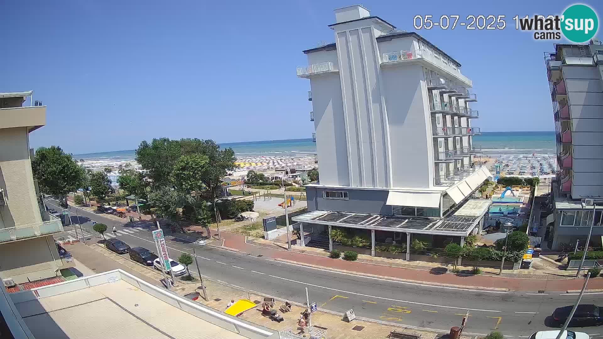 Riccione webcam playa y jardines La Malfa – Playa Bagni Oreste 115