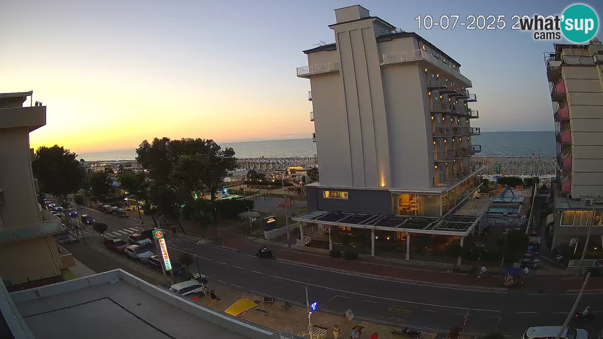 Riccione web kamera plaža i vrtovi La Malfa – plaža Bagni Oreste 115