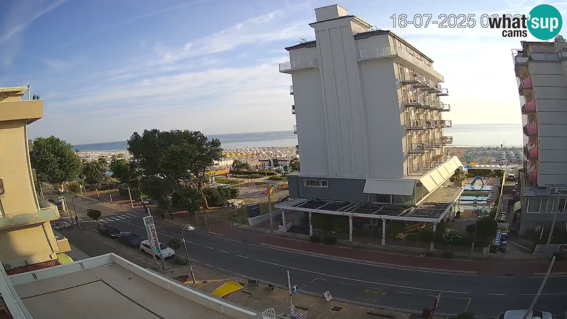 Riccione webcam plage et jardins La Malfa – Bagni Oreste plage 115