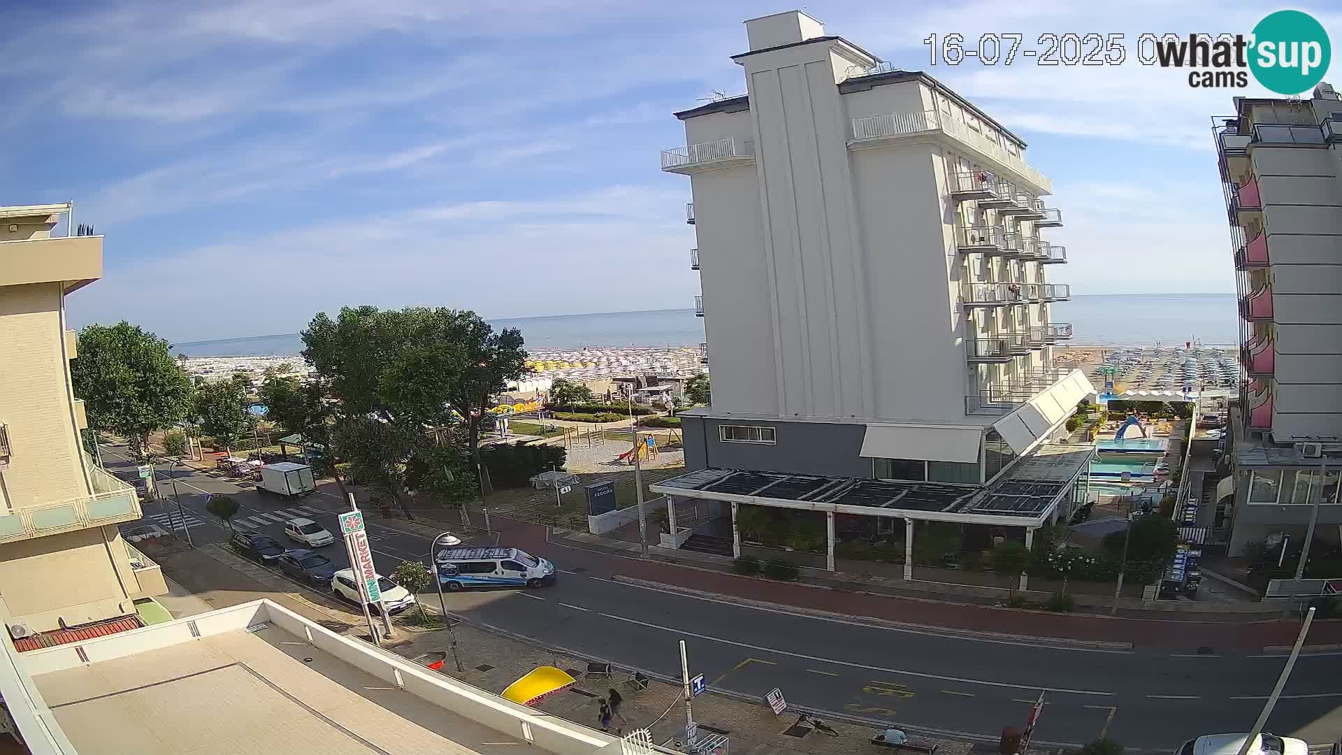 Riccione web kamera plaža i vrtovi La Malfa – plaža Bagni Oreste 115