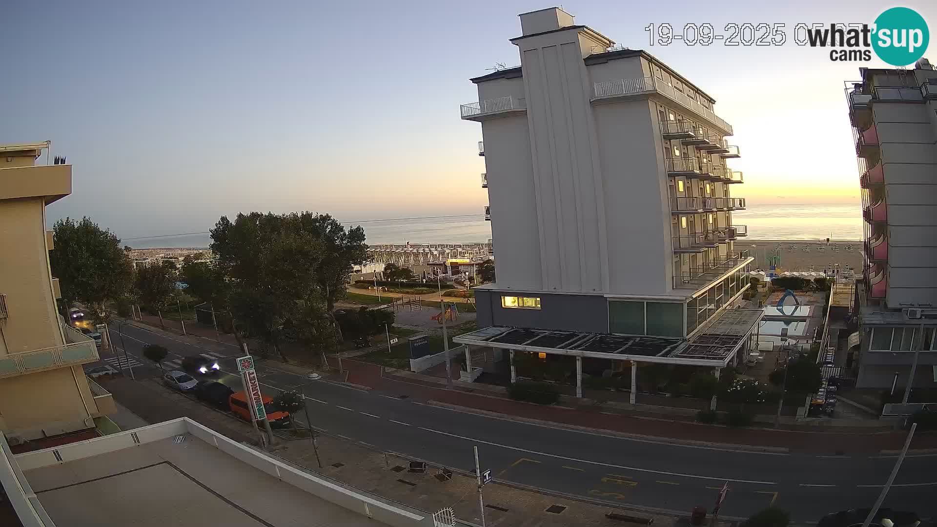 Riccione webcam playa y jardines La Malfa – Playa Bagni Oreste 115