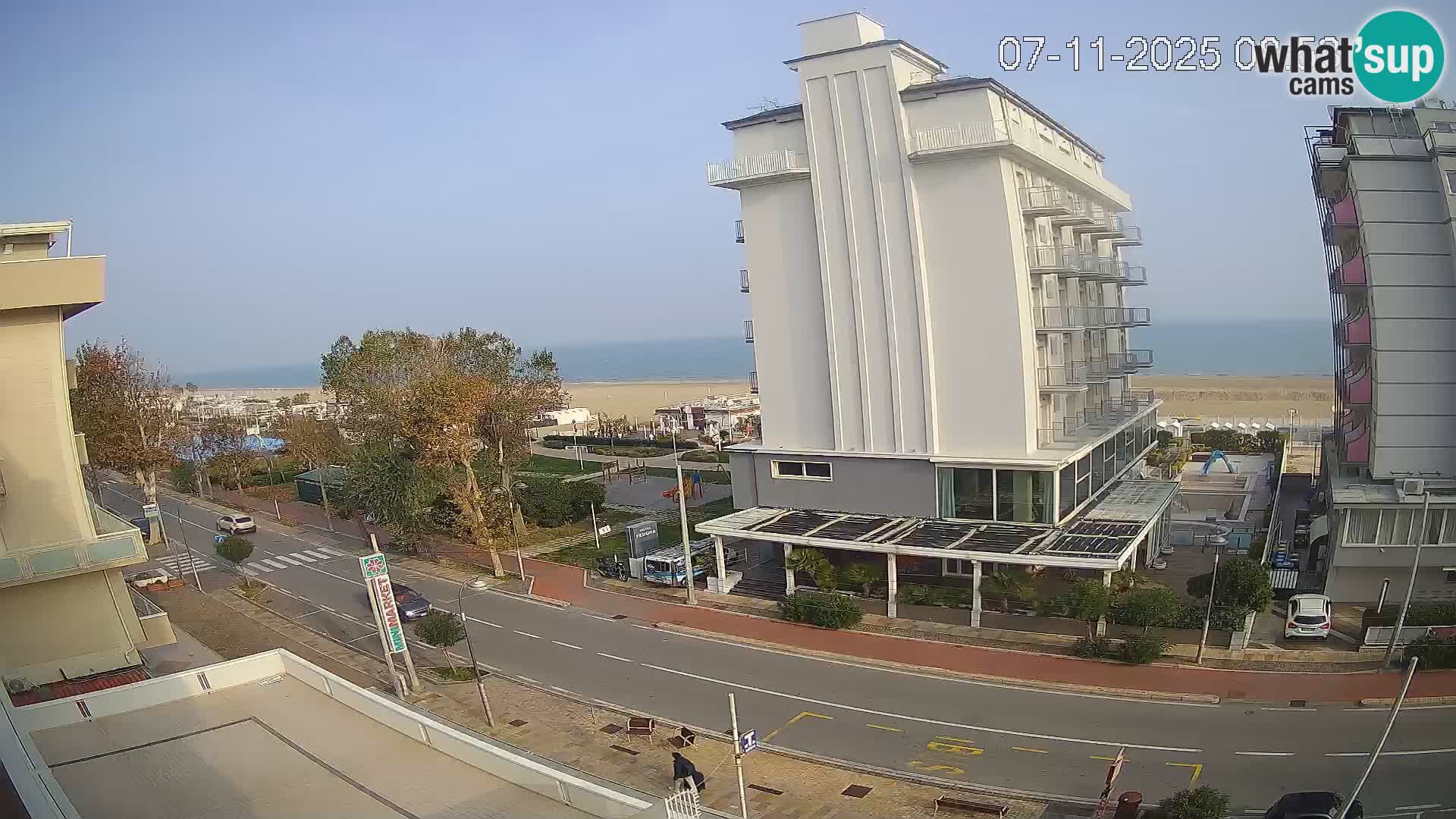 Riccione web kamera plaža i vrtovi La Malfa – plaža Bagni Oreste 115