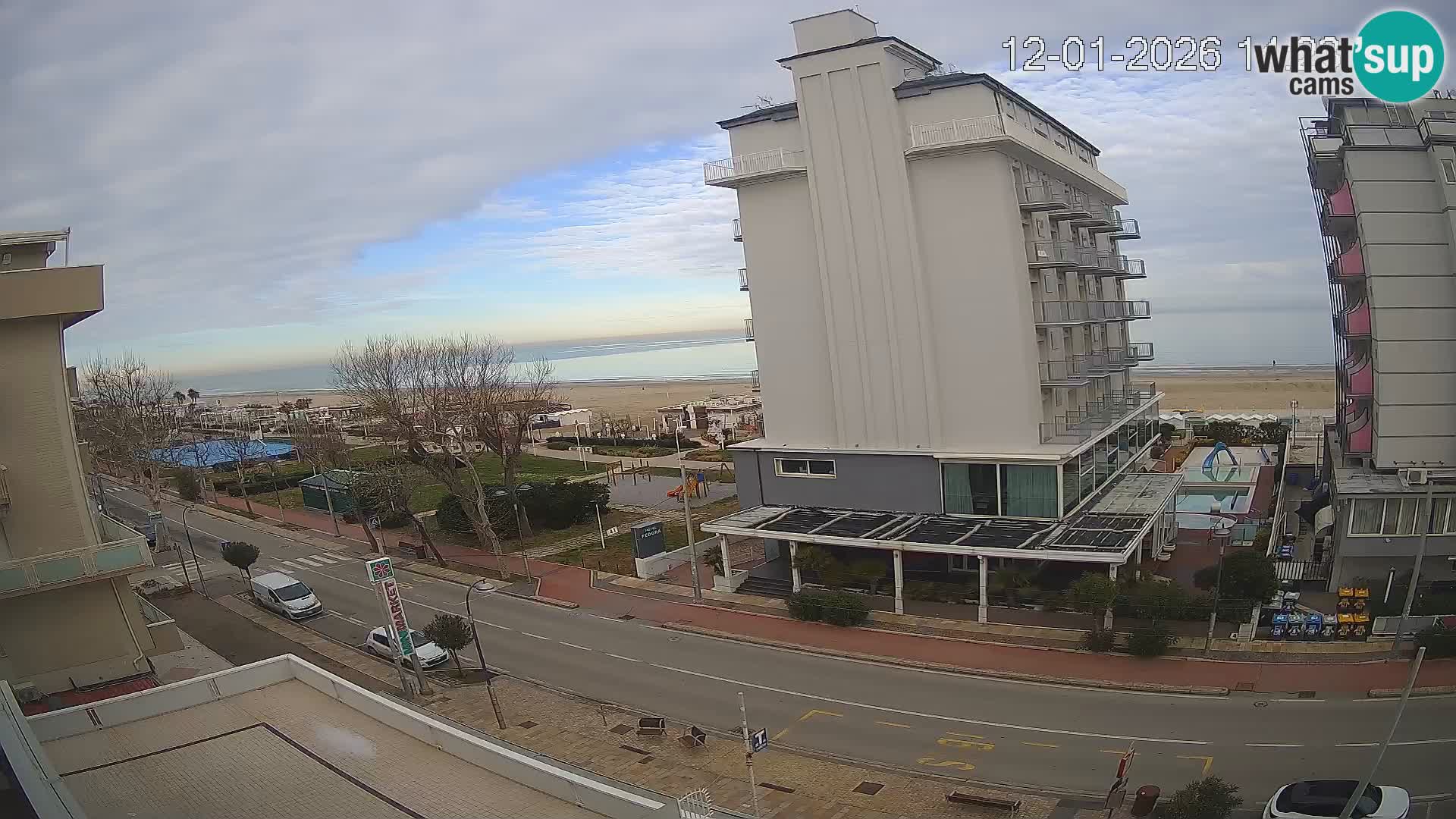 Riccione web kamera plaža i vrtovi La Malfa – plaža Bagni Oreste 115