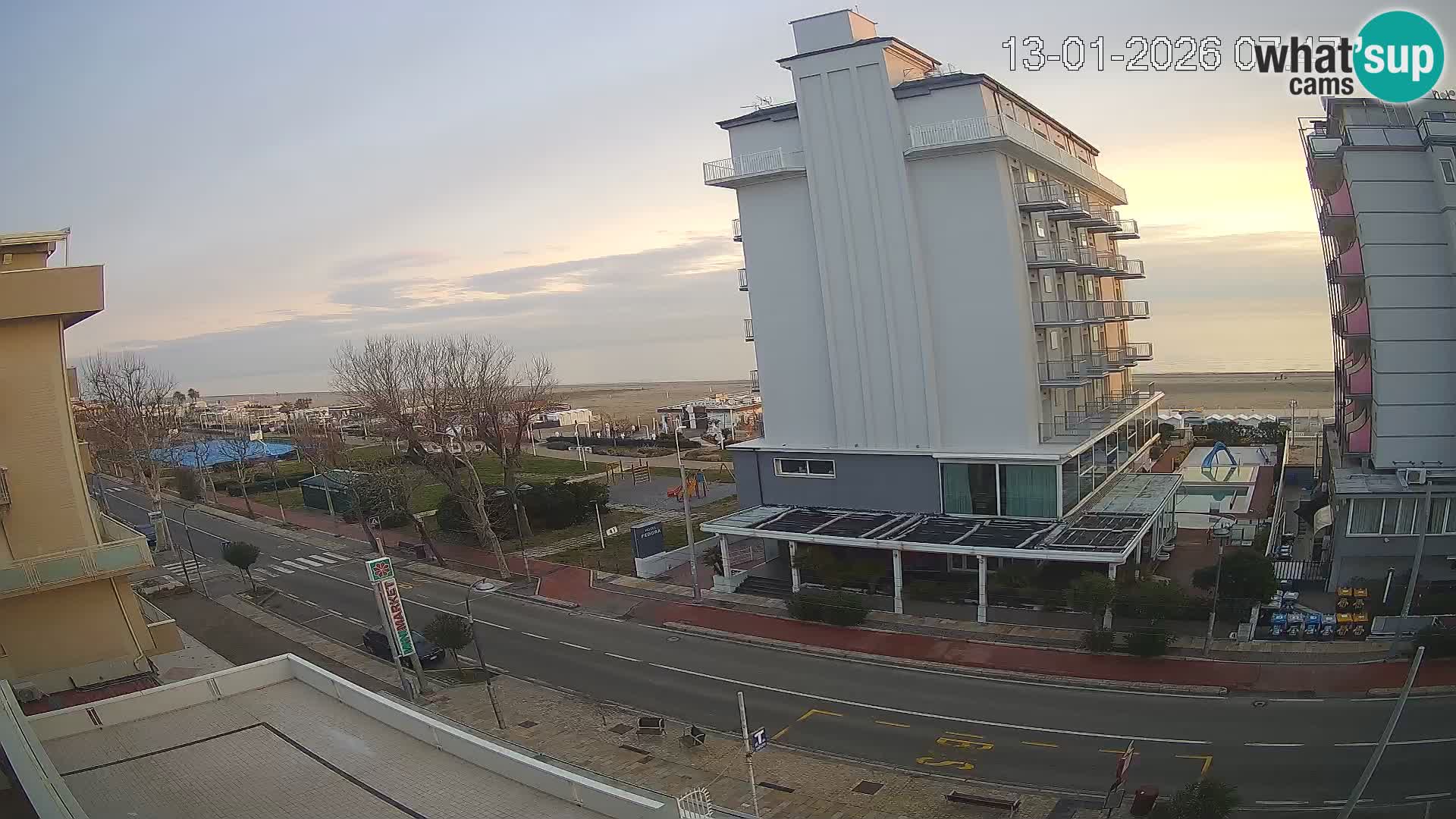 Riccione web kamera plaža i vrtovi La Malfa – plaža Bagni Oreste 115