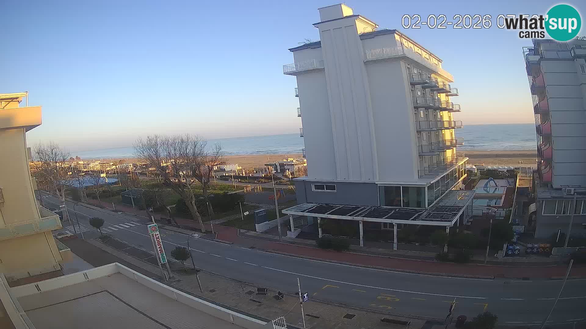 Riccione web kamera plaža i vrtovi La Malfa – plaža Bagni Oreste 115