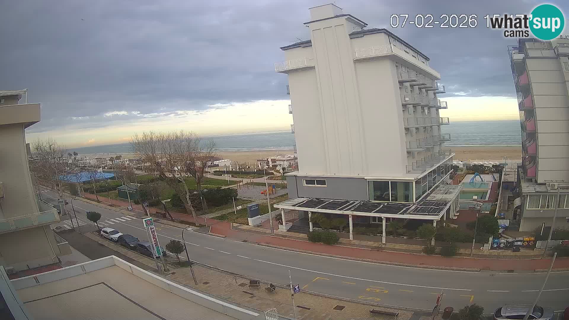 Riccione web kamera plaža i vrtovi La Malfa – plaža Bagni Oreste 115