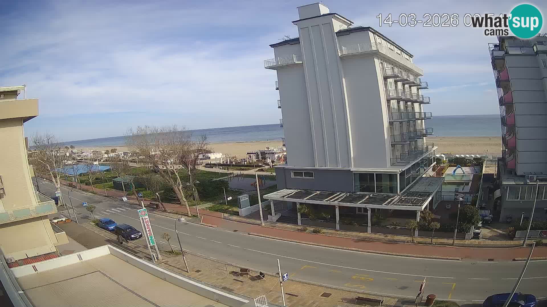 Riccione webcam playa y jardines La Malfa – Playa Bagni Oreste 115