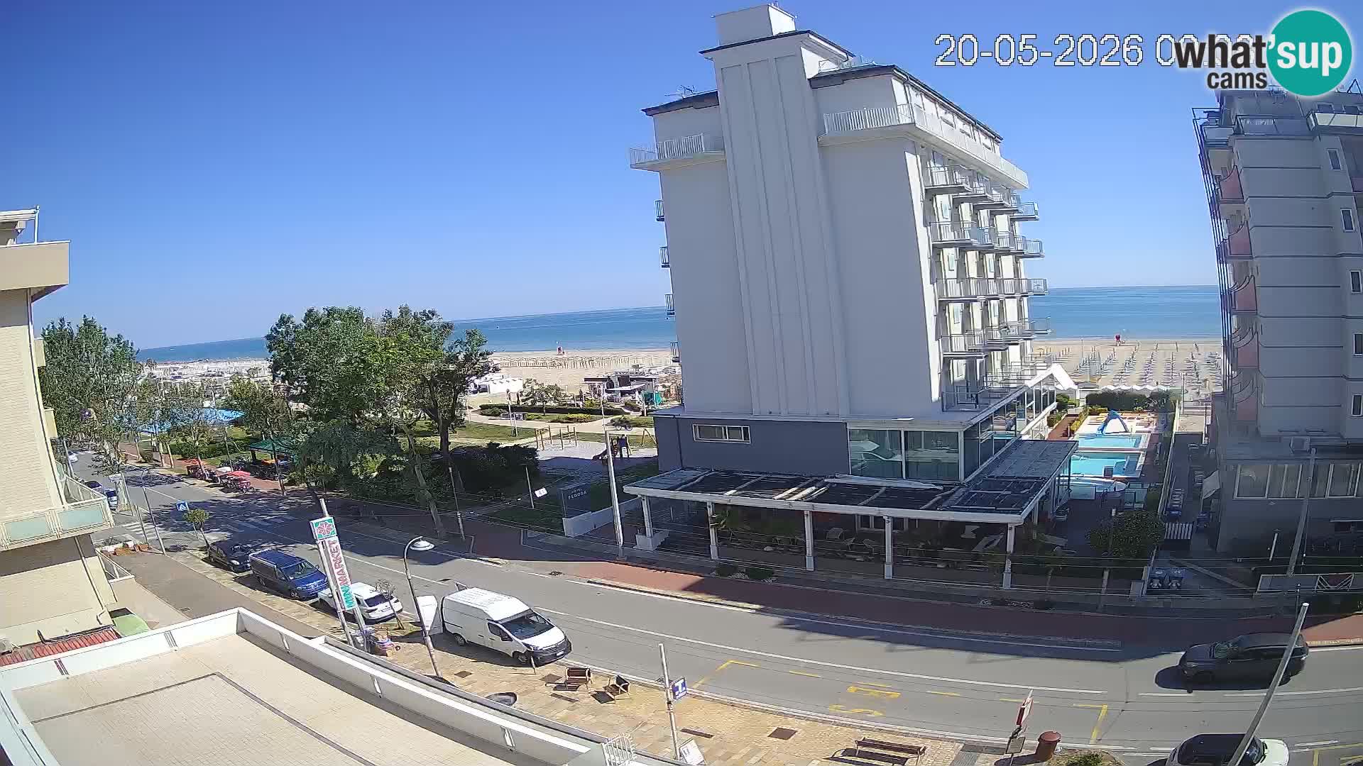 Riccione webcam plage et jardins La Malfa – Bagni Oreste plage 115