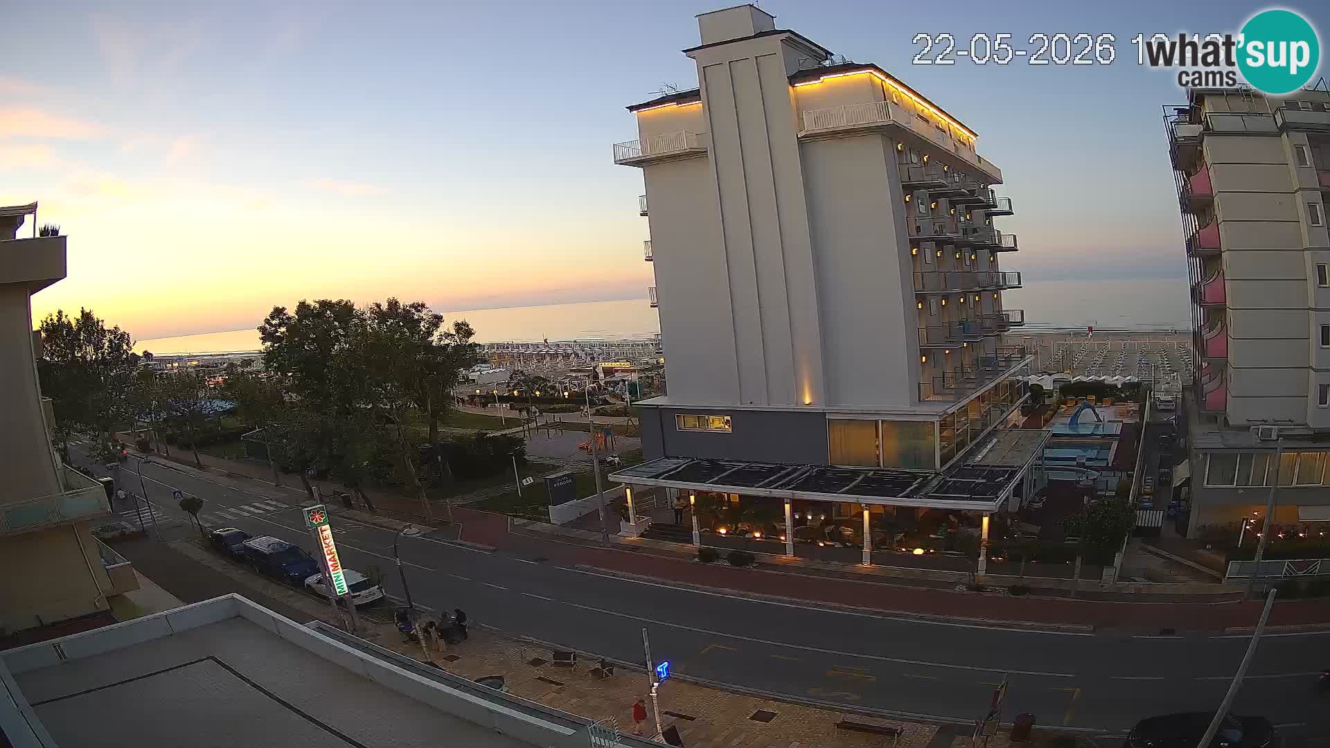 Riccione web kamera plaža i vrtovi La Malfa – plaža Bagni Oreste 115
