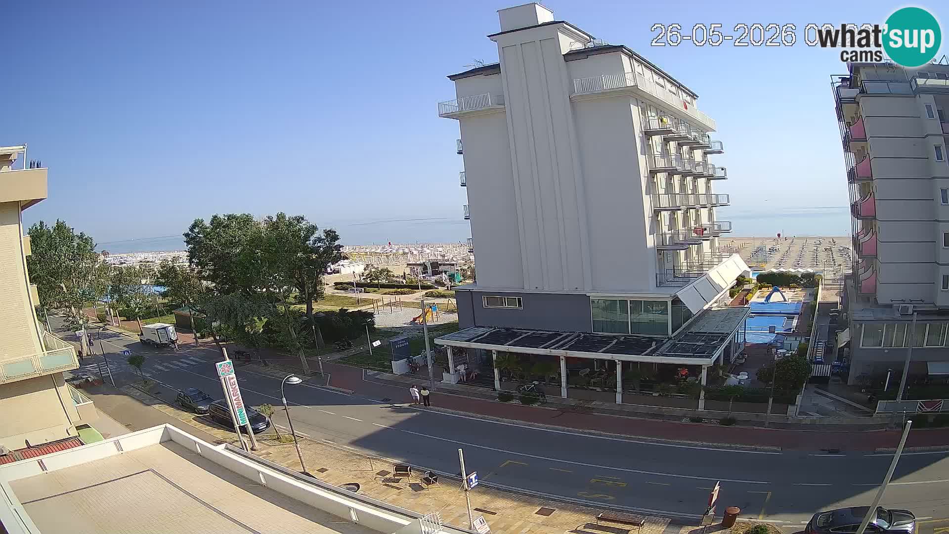 Riccione webcam plage et jardins La Malfa – Bagni Oreste plage 115