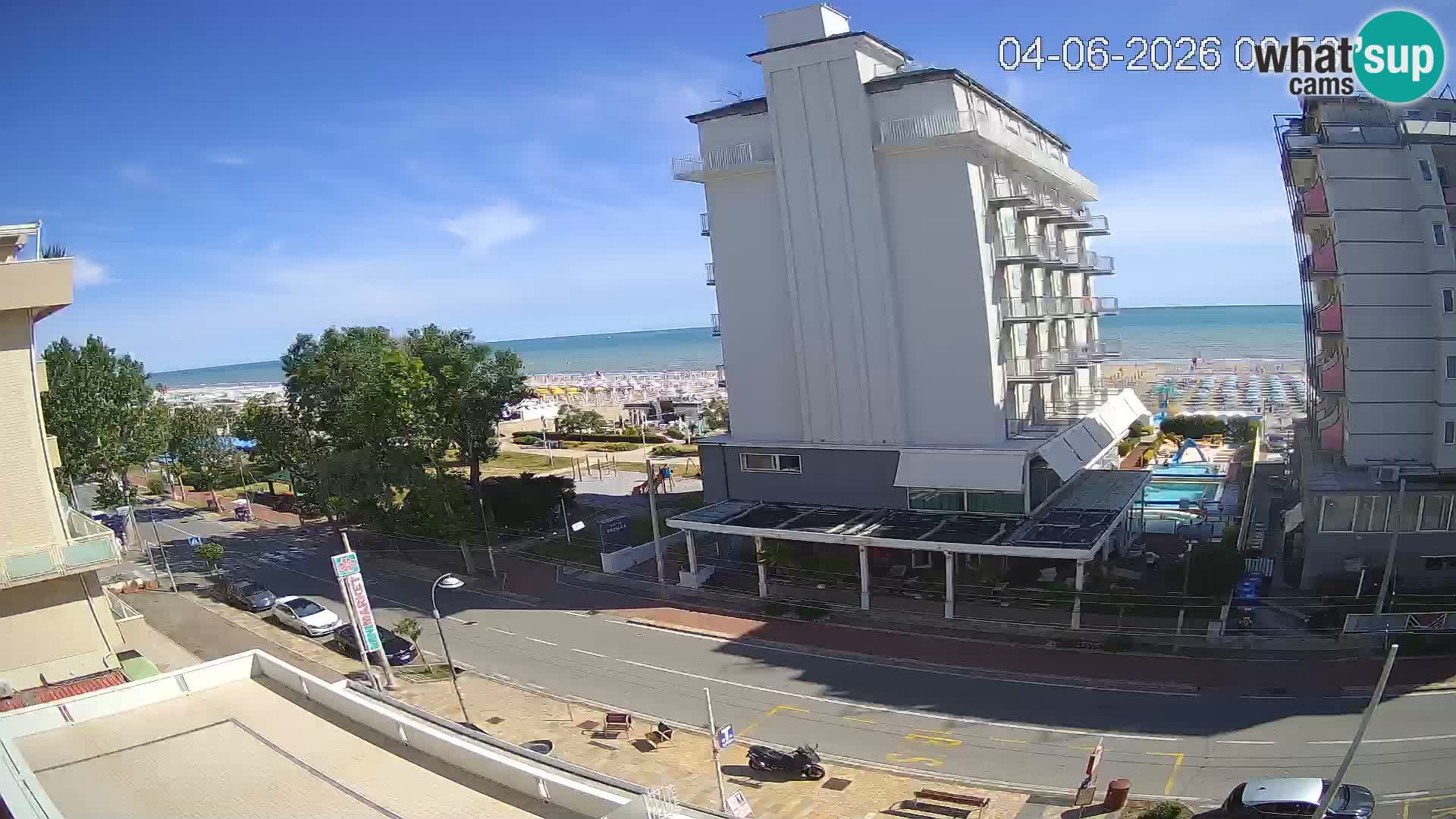 Riccione web kamera plaža i vrtovi La Malfa – plaža Bagni Oreste 115