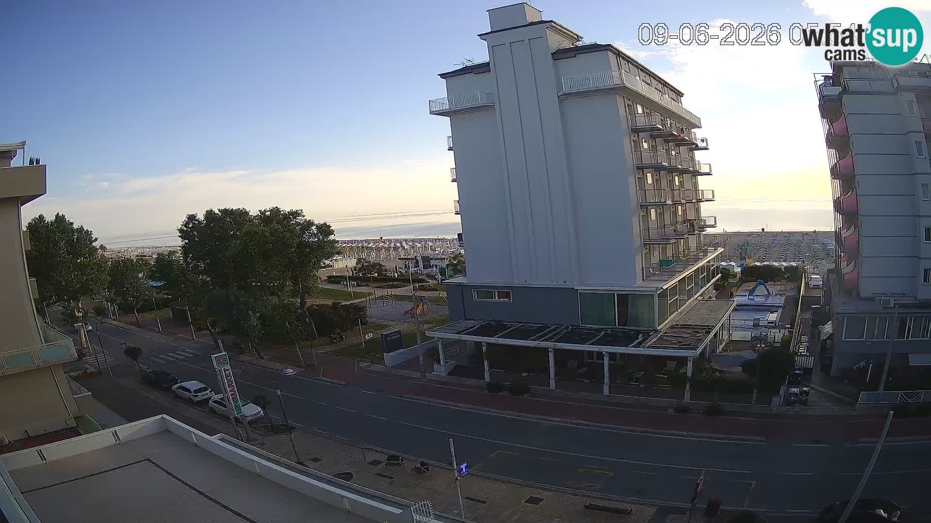 Riccione webcam playa y jardines La Malfa – Playa Bagni Oreste 115