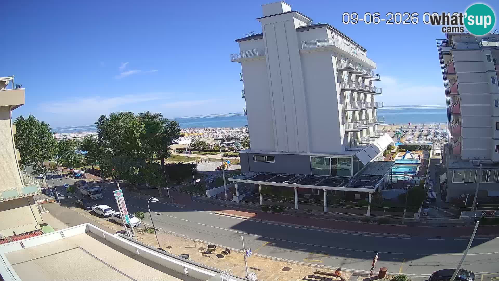 Riccione web kamera plaža i vrtovi La Malfa – plaža Bagni Oreste 115