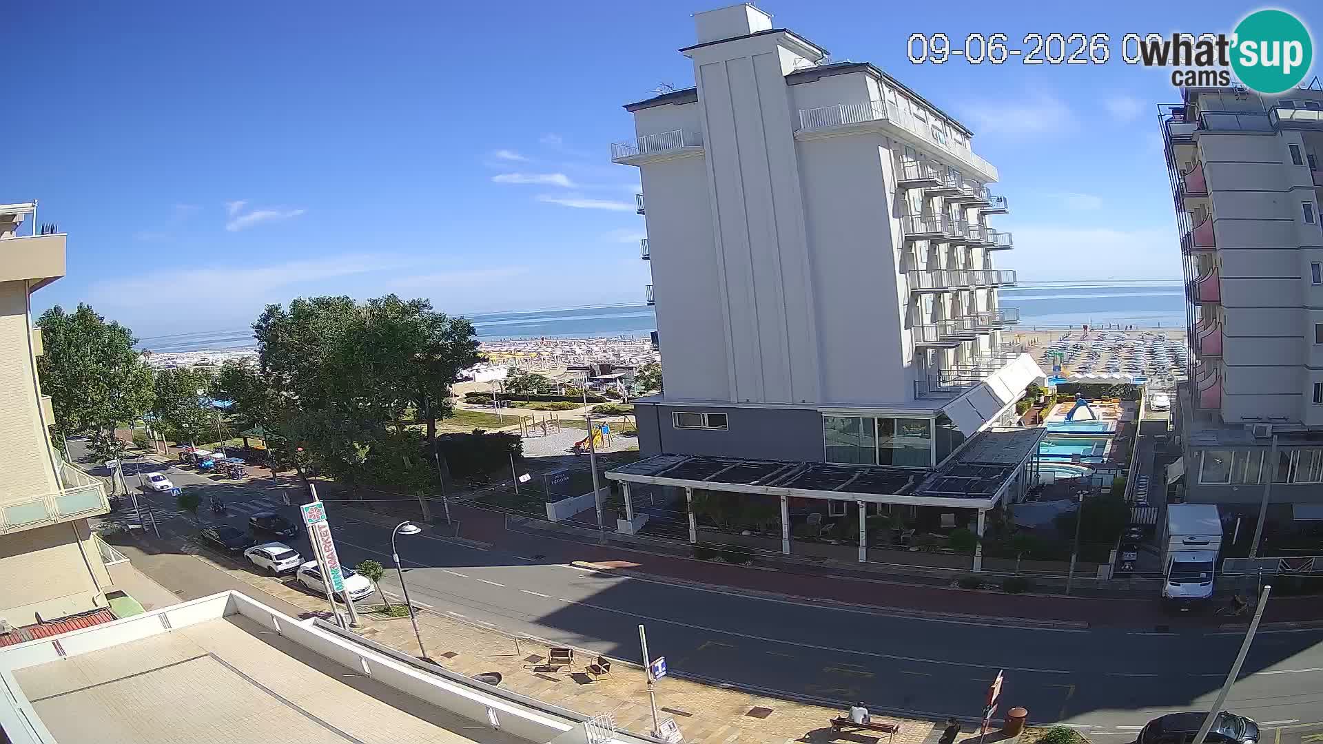 Riccione web kamera plaža i vrtovi La Malfa – plaža Bagni Oreste 115