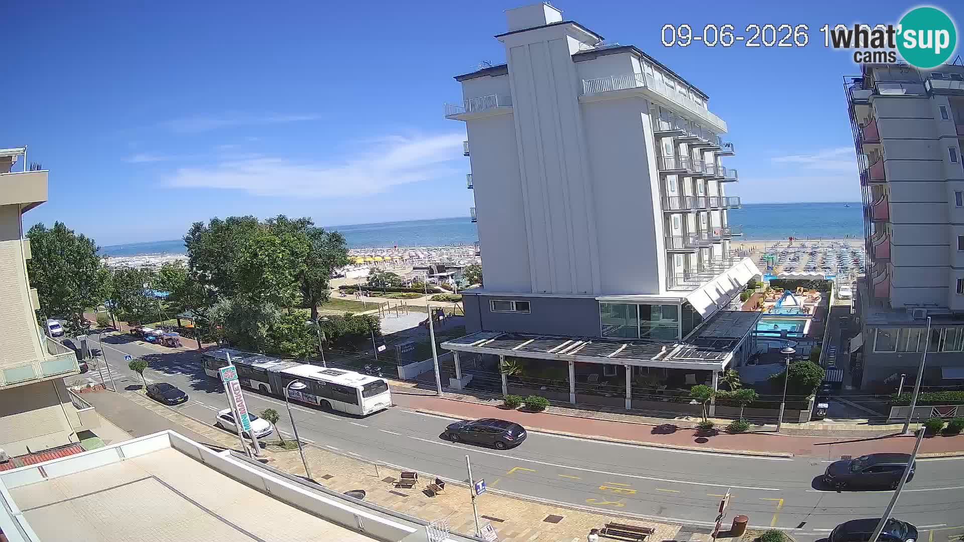 Riccione web kamera plaža i vrtovi La Malfa – plaža Bagni Oreste 115