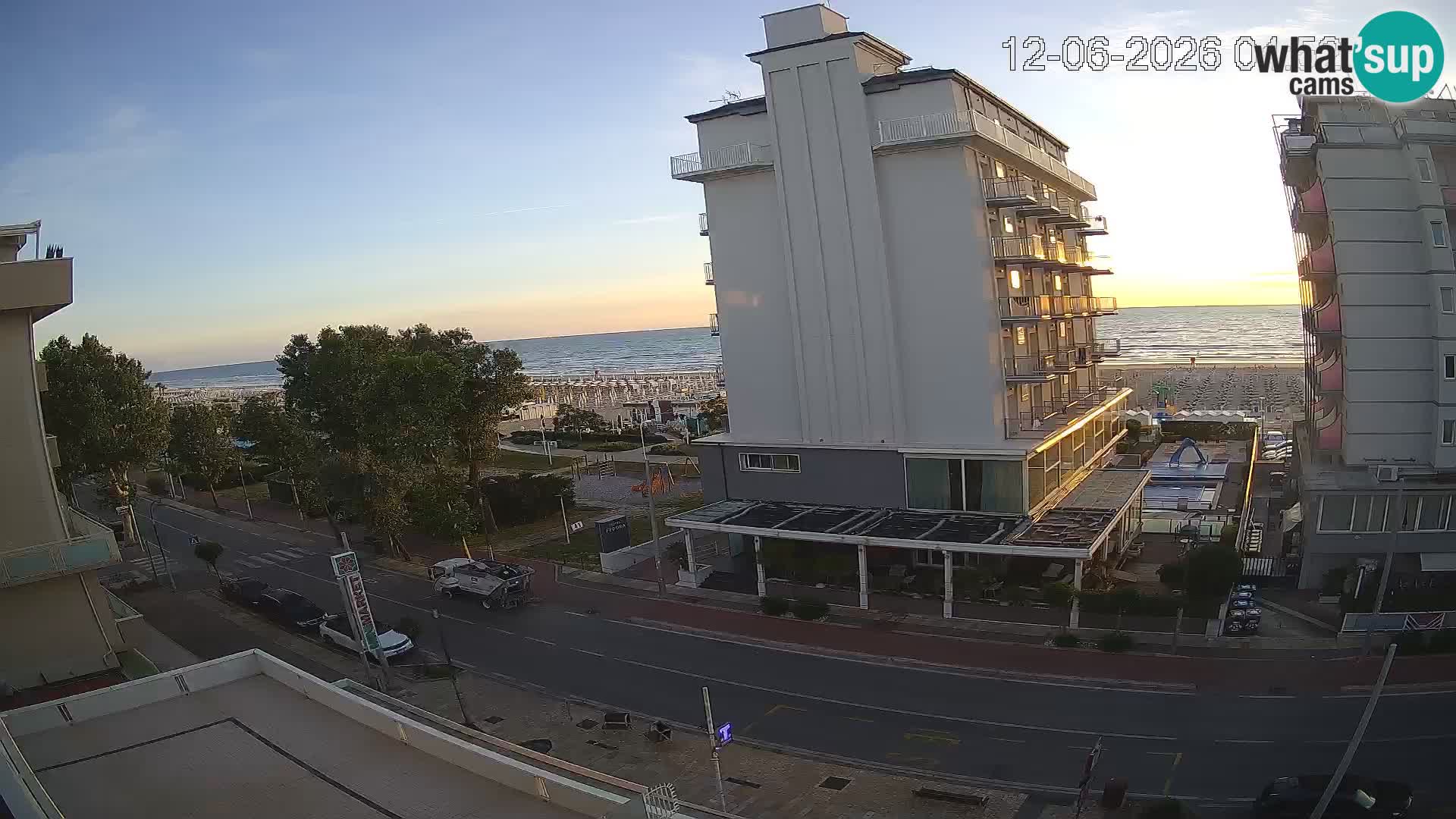 Riccione web kamera plaža i vrtovi La Malfa – plaža Bagni Oreste 115