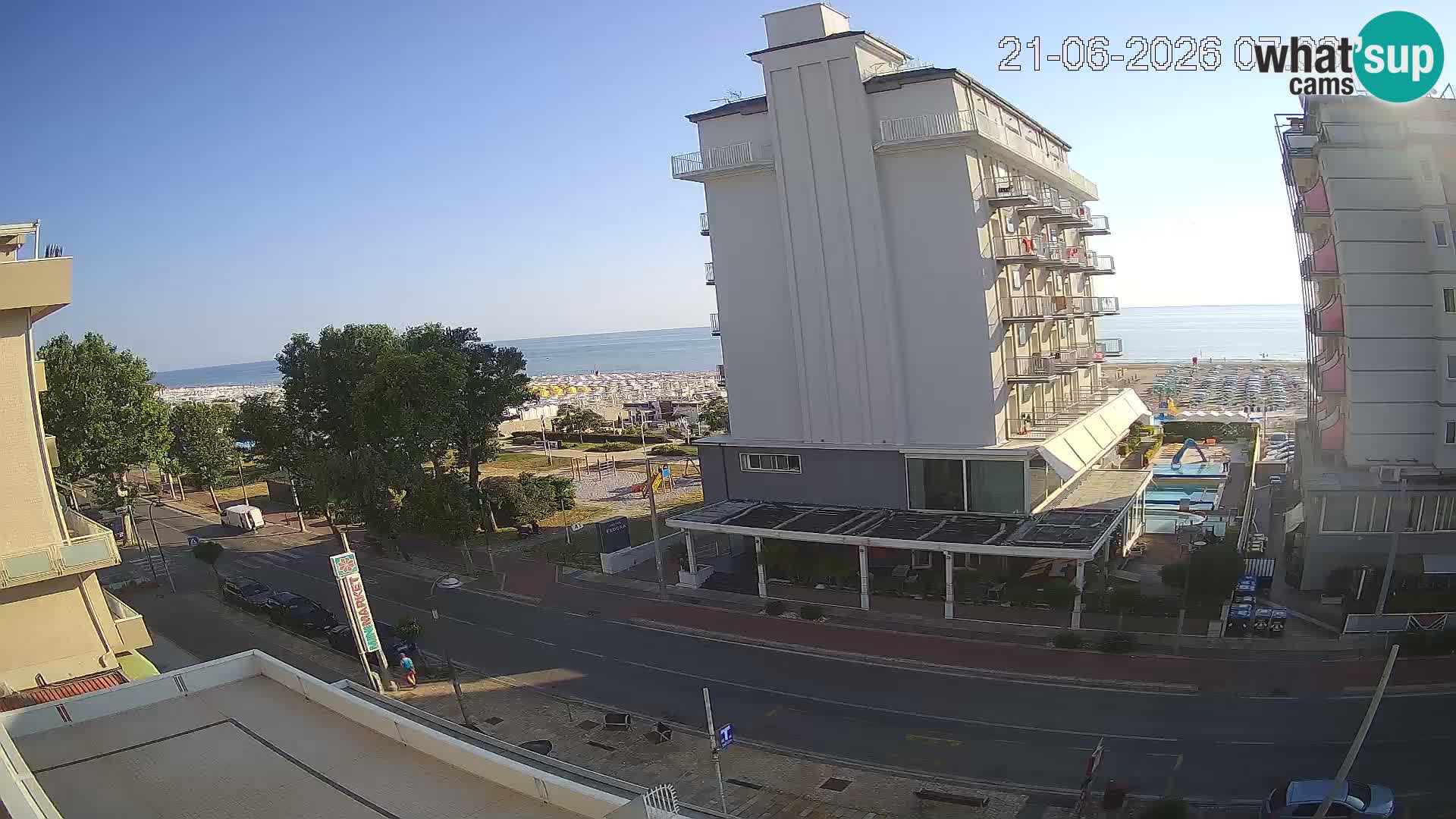 Riccione web kamera plaža i vrtovi La Malfa – plaža Bagni Oreste 115