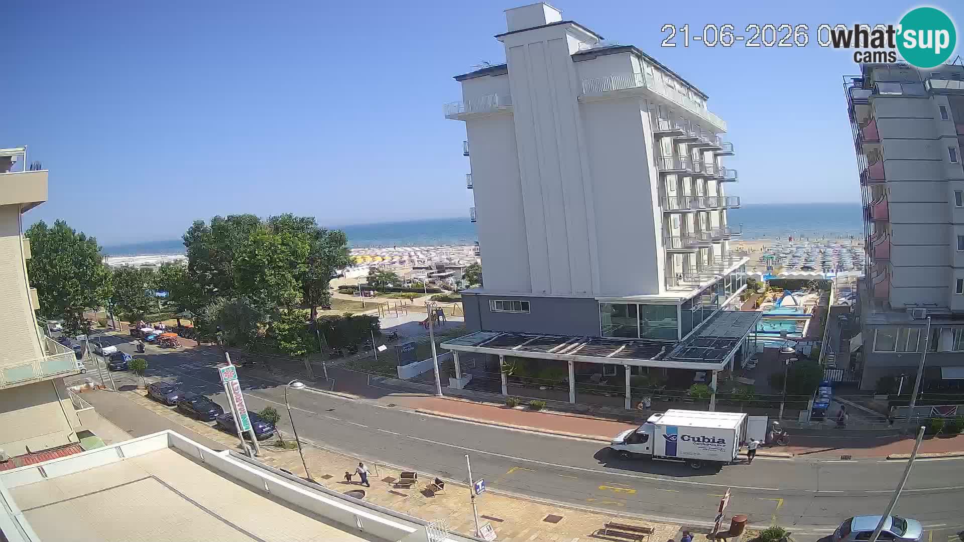 Riccione web kamera plaža i vrtovi La Malfa – plaža Bagni Oreste 115