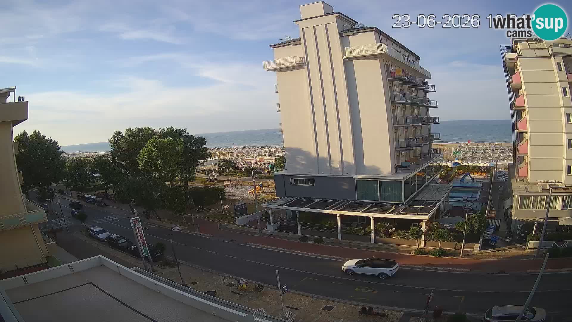 Riccione web kamera plaža i vrtovi La Malfa – plaža Bagni Oreste 115