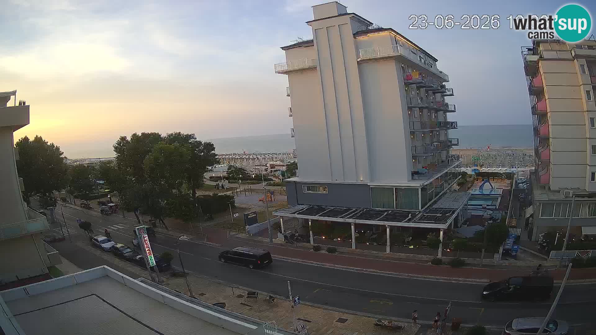 Riccione webcam plage et jardins La Malfa – Bagni Oreste plage 115