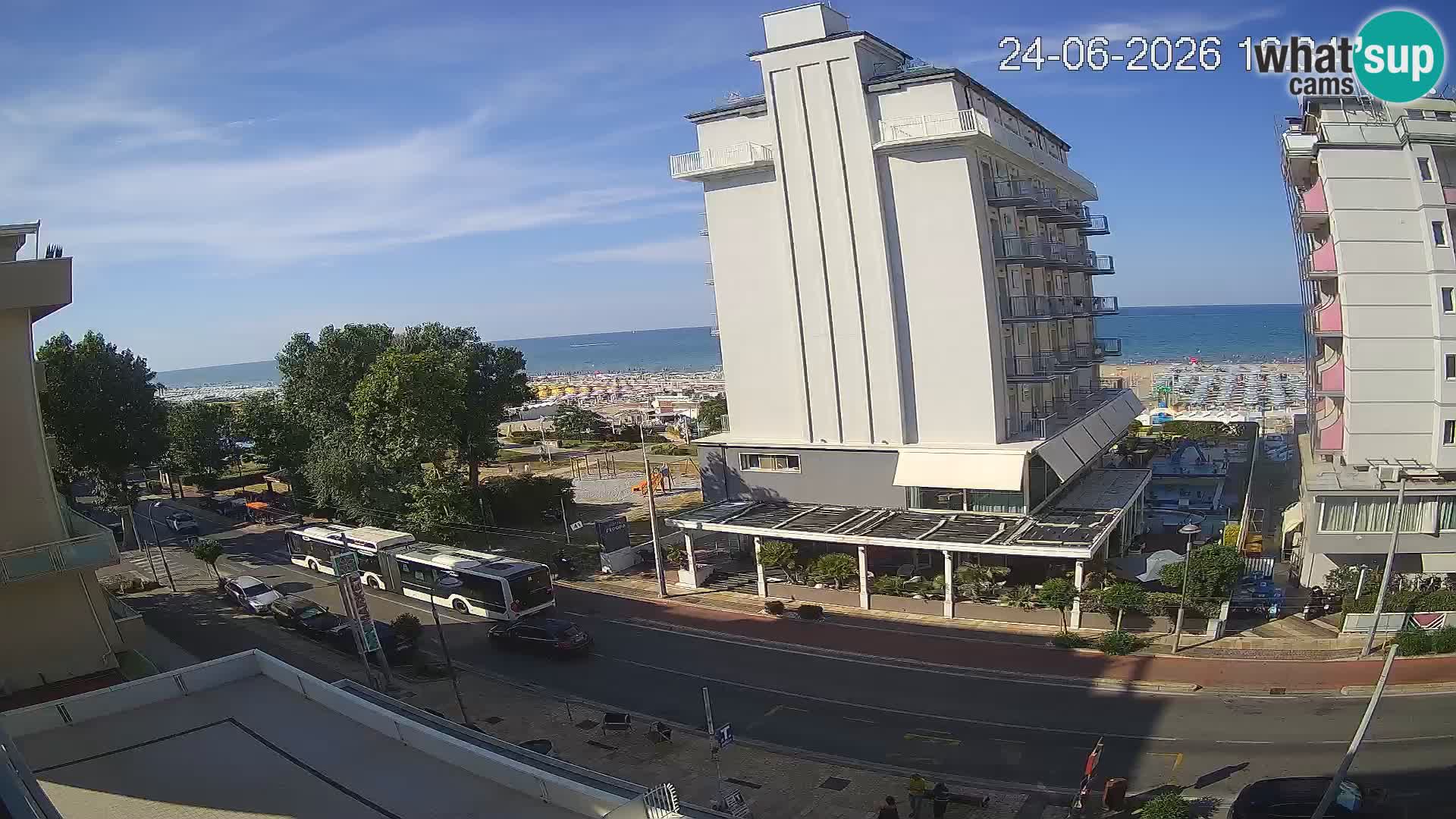 Riccione web kamera plaža i vrtovi La Malfa – plaža Bagni Oreste 115