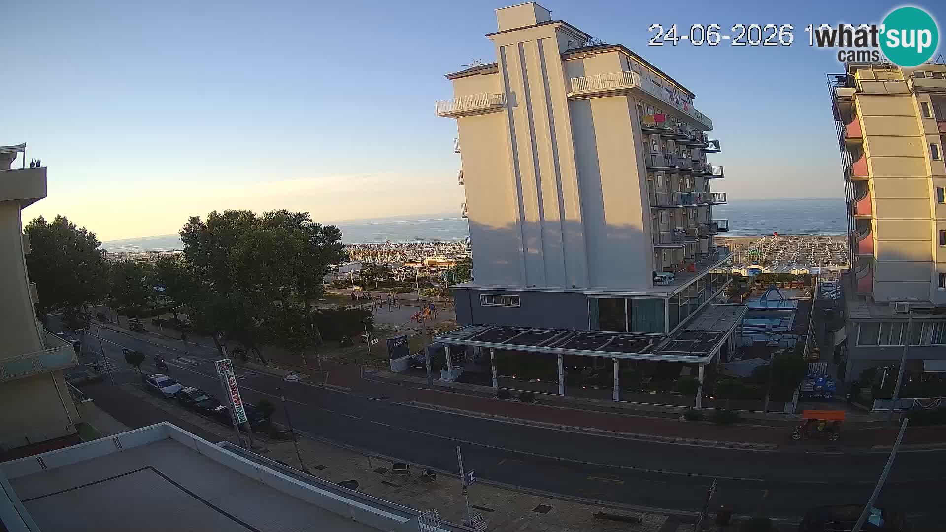 Riccione web kamera plaža i vrtovi La Malfa – plaža Bagni Oreste 115