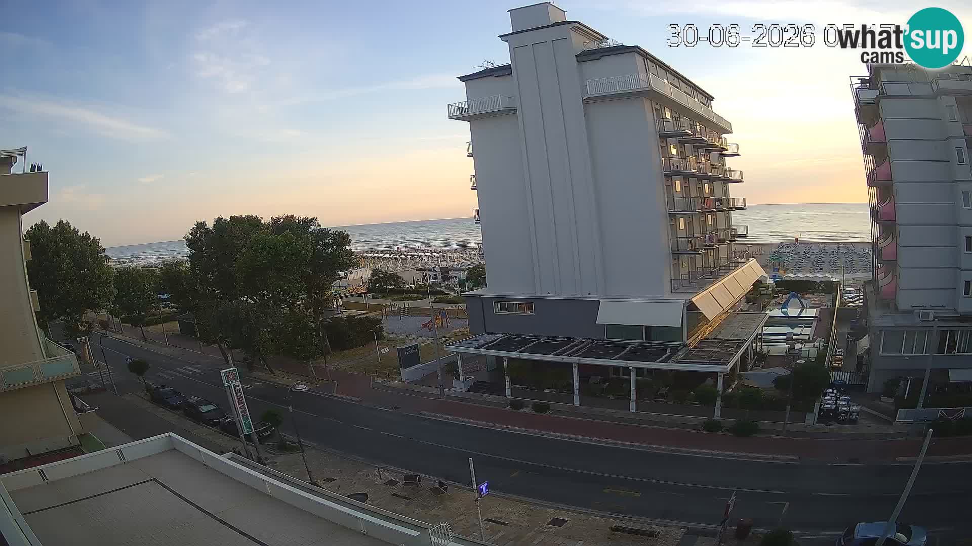 Riccione web kamera plaža i vrtovi La Malfa – plaža Bagni Oreste 115