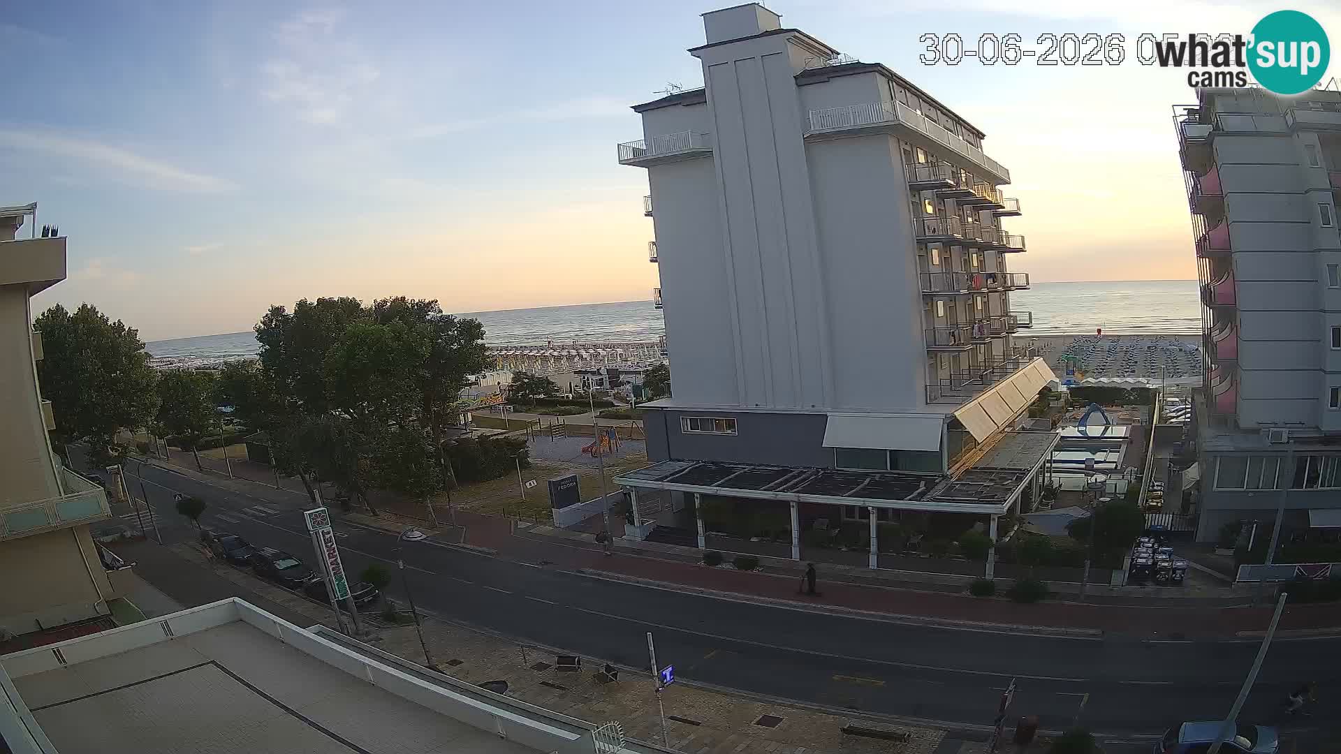 Riccione webcam playa y jardines La Malfa – Playa Bagni Oreste 115