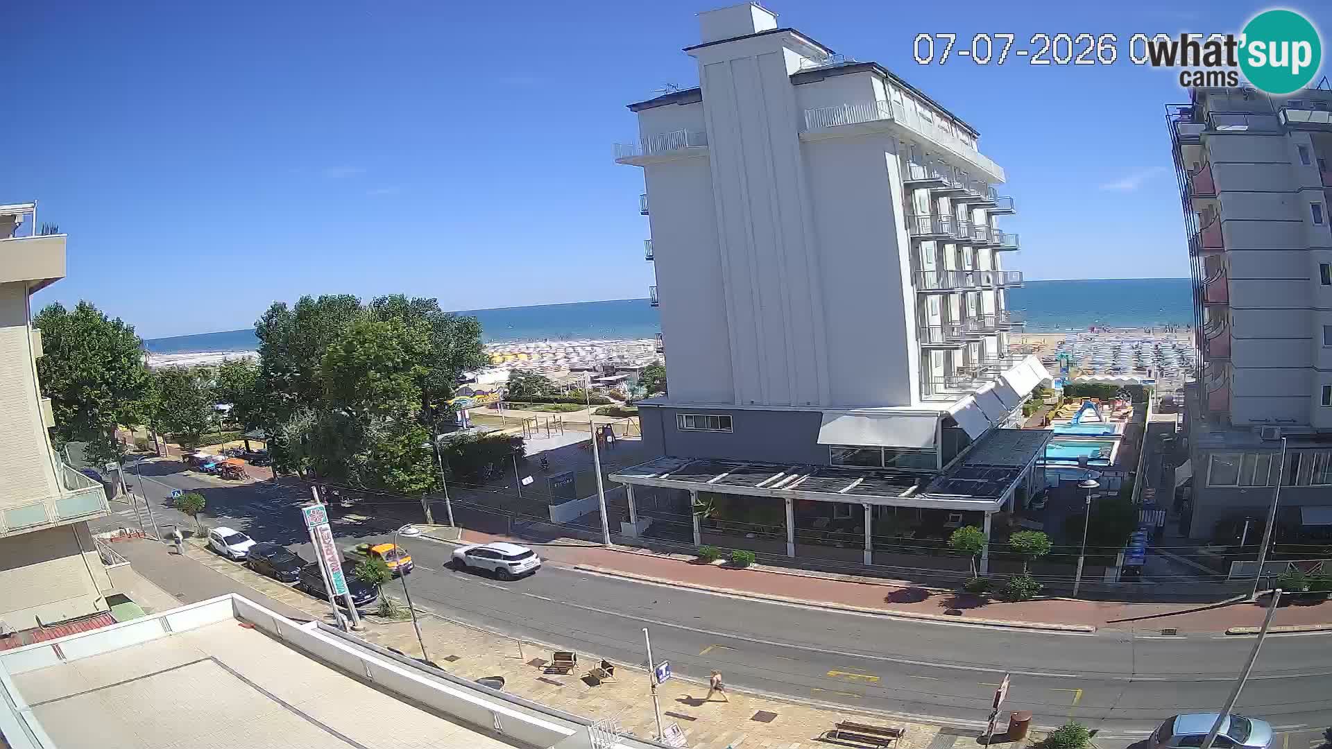 Plaža s spletno kamero Riccione in vrtovi La Malfa – plaža Bagni Oreste 115