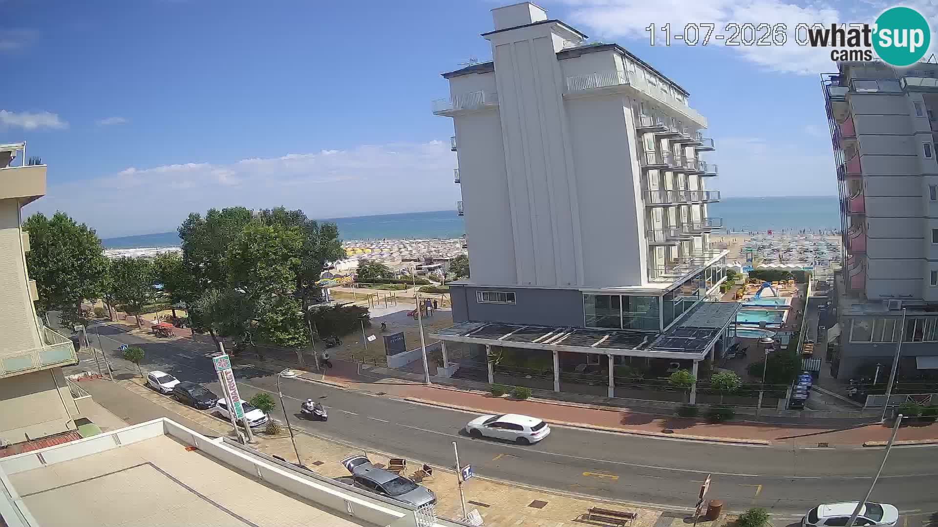 Riccione web kamera plaža i vrtovi La Malfa – plaža Bagni Oreste 115