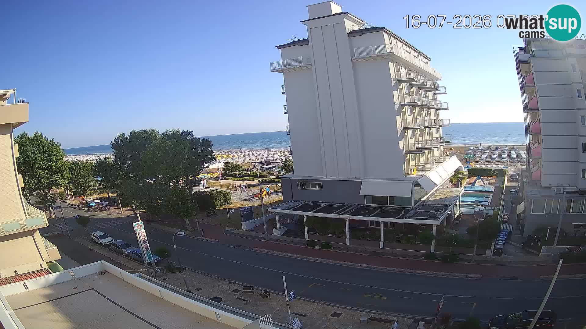 Riccione webcam playa y jardines La Malfa – Playa Bagni Oreste 115