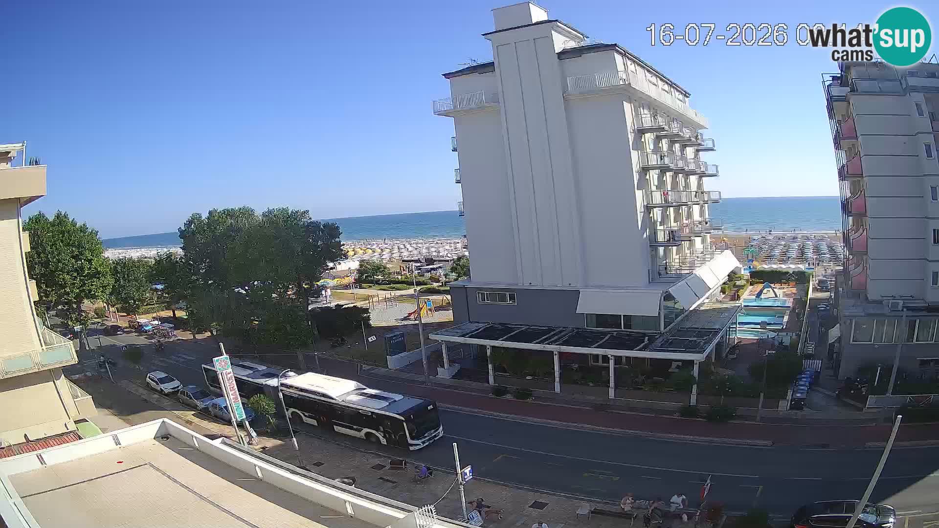 Riccione webcam playa y jardines La Malfa – Playa Bagni Oreste 115