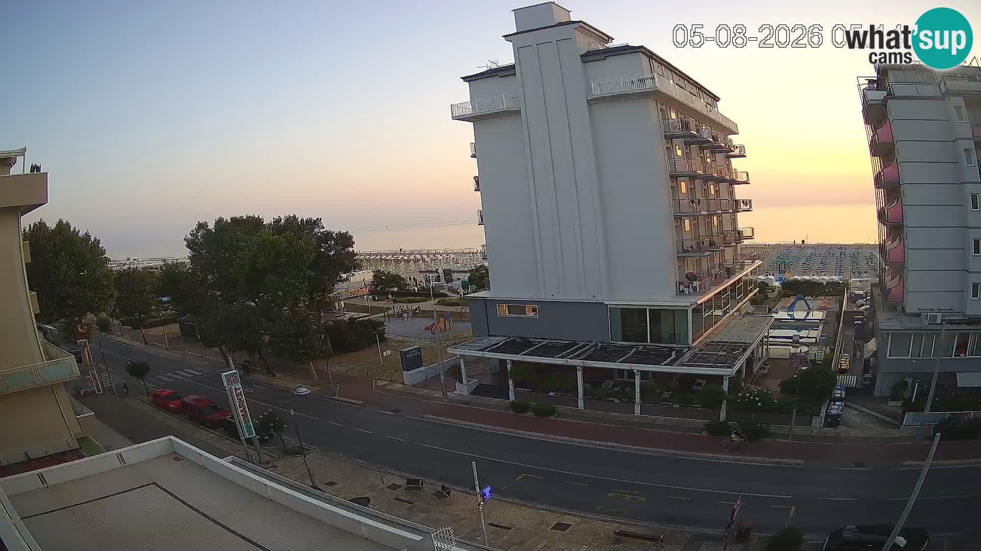 Riccione web kamera plaža i vrtovi La Malfa – plaža Bagni Oreste 115