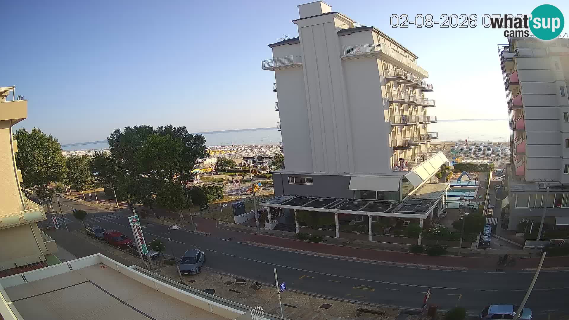 Riccione webcam spiaggia e giardini La Malfa – Bagni Oreste spiaggia 115
