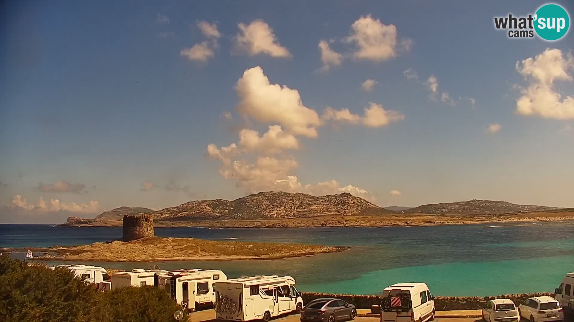 Stintino Spletna kamera v živo Plaža La Pelosa – Sardinija – Italija