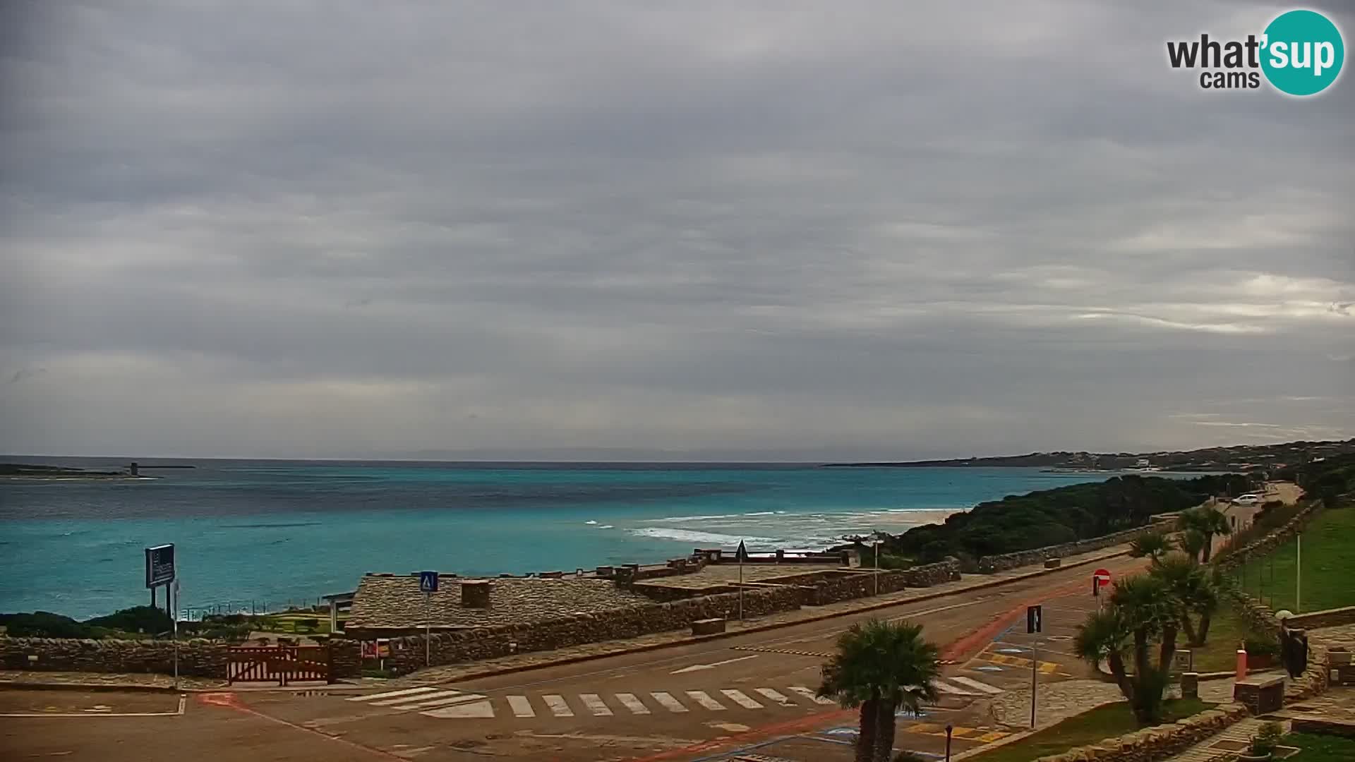 Stintino Spletna kamera v živo Plaža La Pelosa – Sardinija – Italija