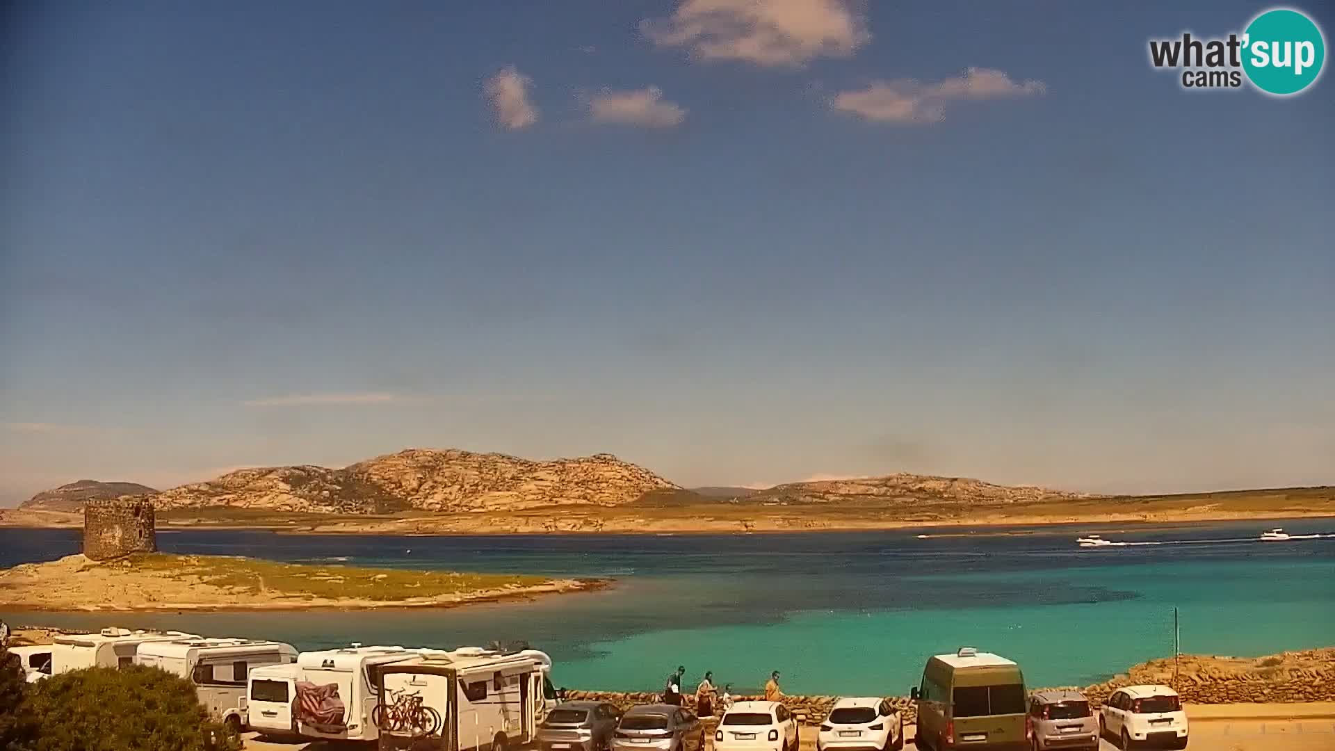 Stintino Spletna kamera v živo Plaža La Pelosa – Sardinija – Italija
