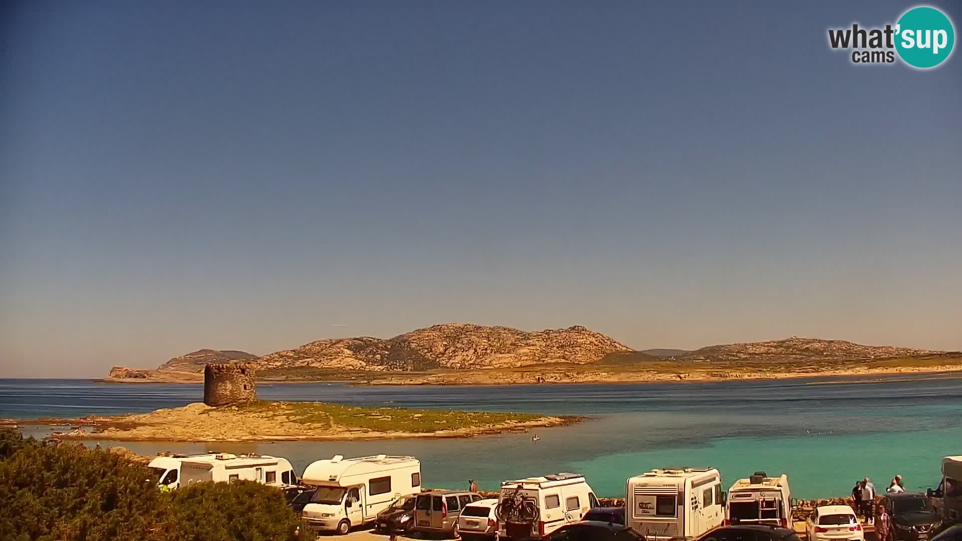 Stintino Spletna kamera v živo Plaža La Pelosa – Sardinija – Italija