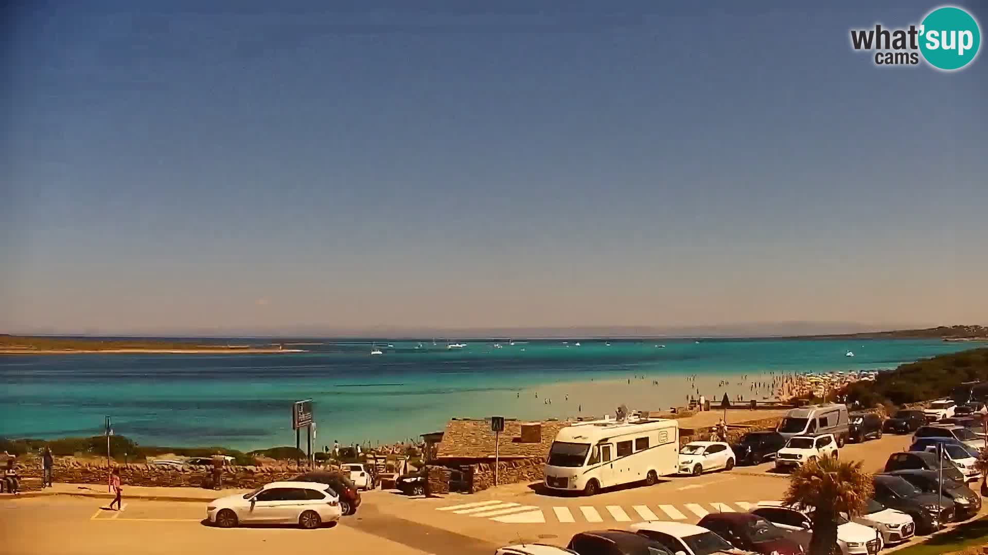 Stintino Spletna kamera v živo Plaža La Pelosa – Sardinija – Italija