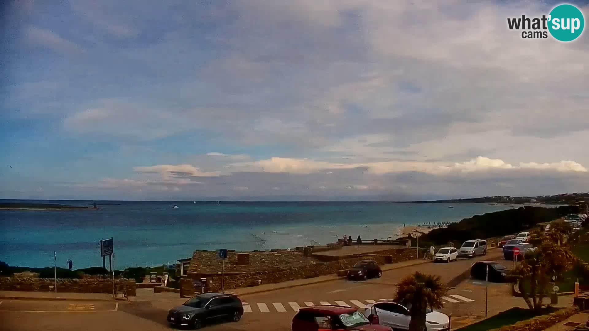 Stintino Spletna kamera v živo Plaža La Pelosa – Sardinija – Italija