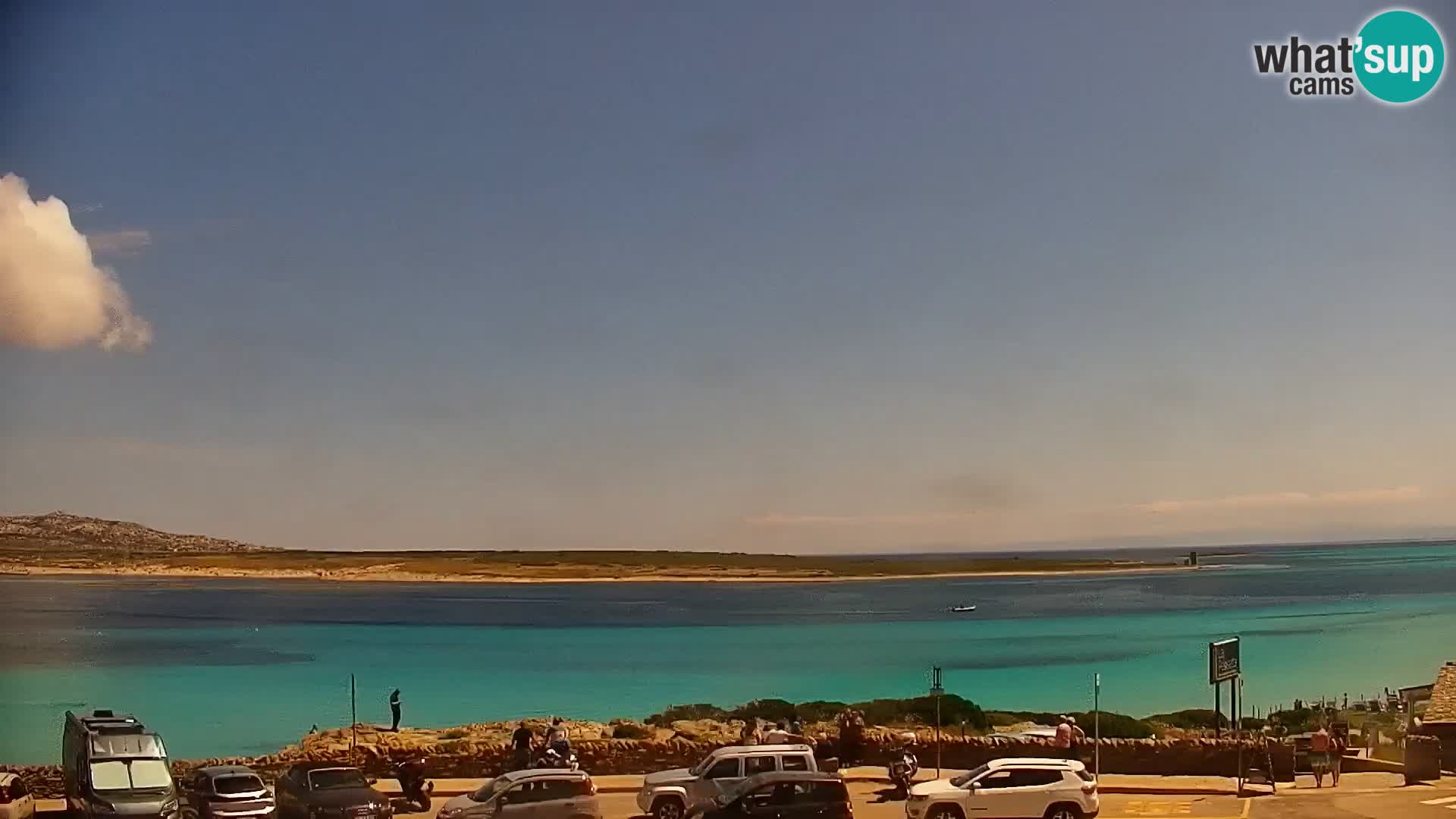 Stintino Spletna kamera v živo Plaža La Pelosa – Sardinija – Italija