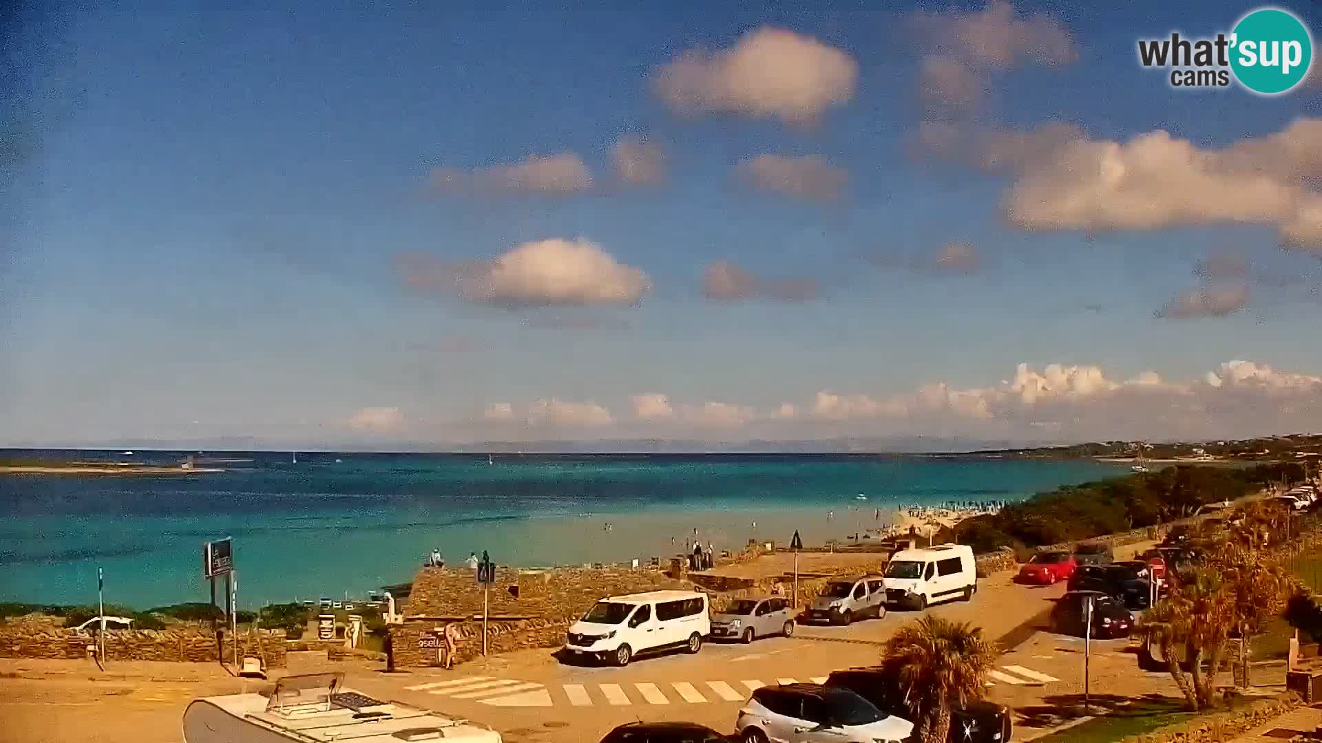 Stintino Spletna kamera v živo Plaža La Pelosa – Sardinija – Italija