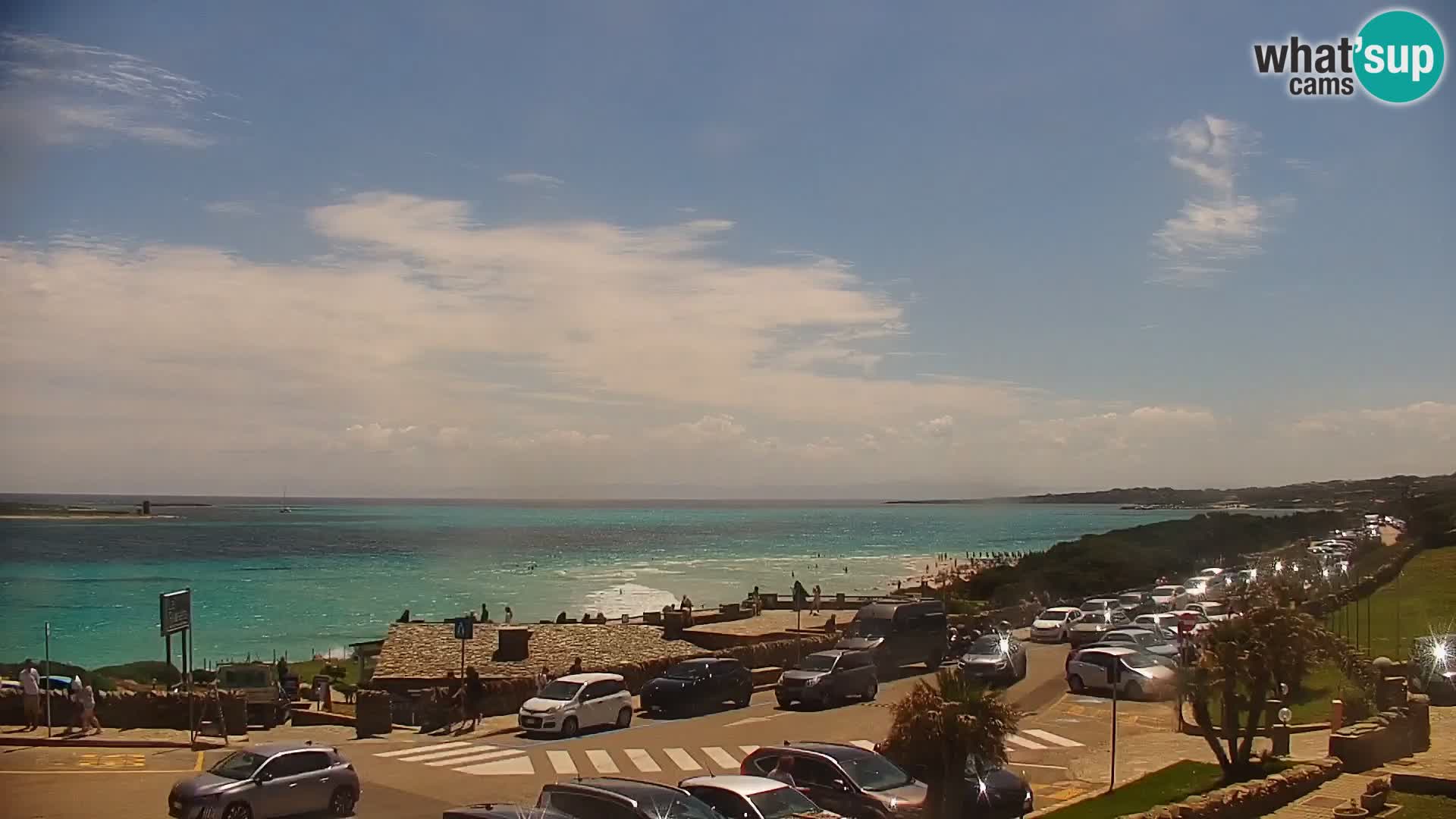 Stintino Spletna kamera v živo Plaža La Pelosa – Sardinija – Italija