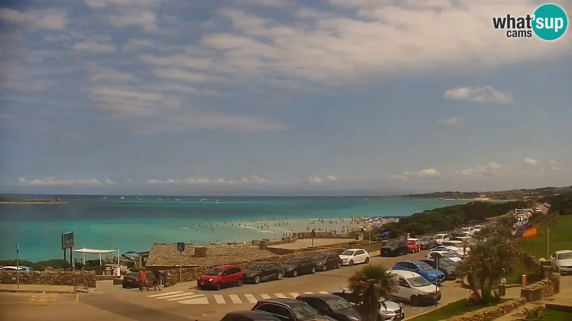 Stintino Spletna kamera v živo Plaža La Pelosa – Sardinija – Italija