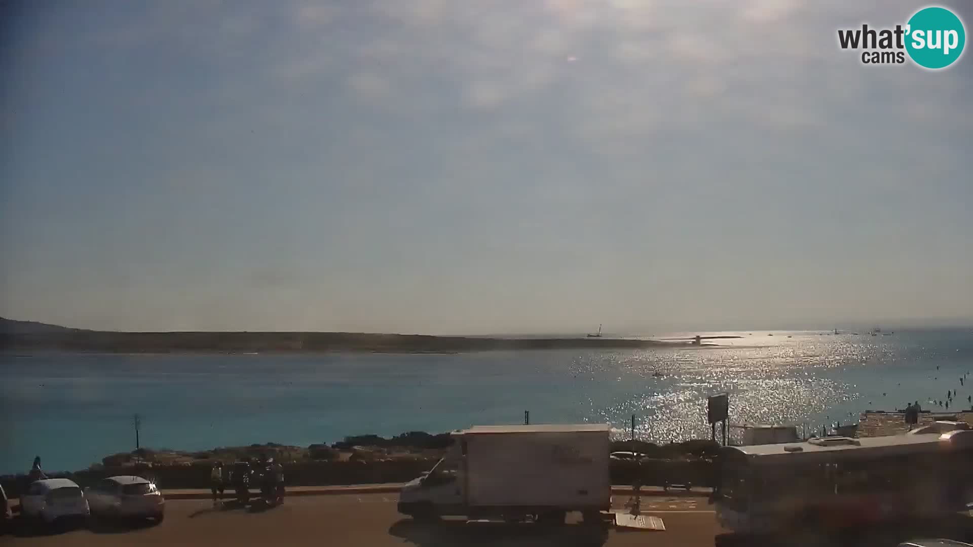 Stintino Spletna kamera v živo Plaža La Pelosa – Sardinija – Italija