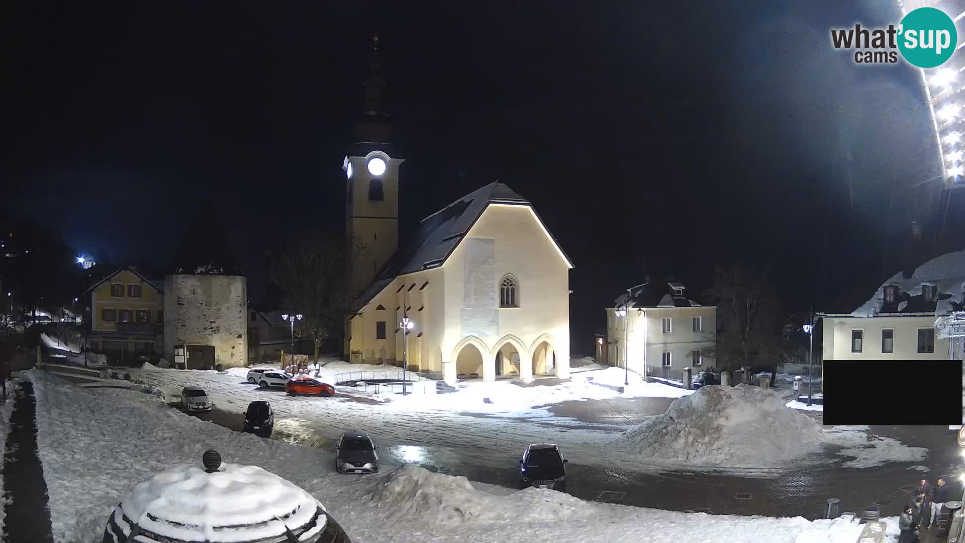 Trbiž – trg Unità / cerkev SS.Pietro in Paolo Apostoli