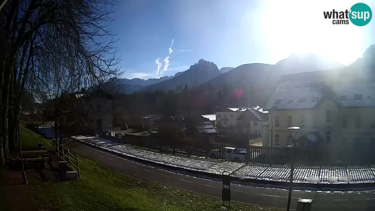 Tarvisio Live webcam – pista ciclabile e il gruppo del Mangart