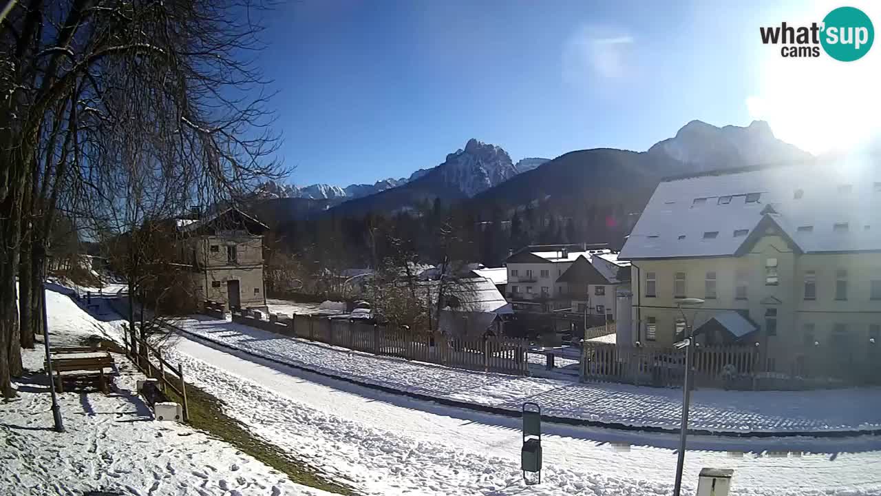 Tarvisio Live webcam – pista ciclabile e il gruppo del Mangart